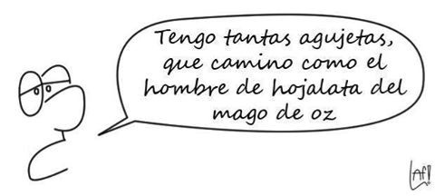 Viñeta cómica sobre agujetas
